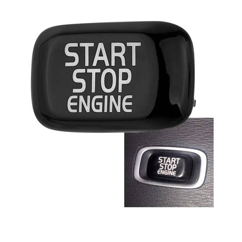 Innenzubehör Für Volvo V40 V60 S60 XC60 S80 V50 V70 XC70 Auto Motor Start Stop Schalter Taste Trim Aufkleber Auto Innenform(Black Start Cover) von QILINGS