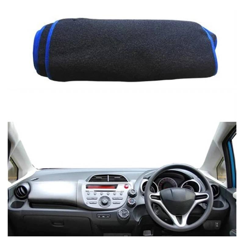 QILINGS Armaturenbrett Pad Teppich Für Fit für Jazz 2009-2013 Für Shuttle 2011-2014 Auto-Armaturenbrett-Abdeckung Armaturenbrett-Matte Teppich Cape Kissen Sonnenschutz Teppich Dashmat(Blue) von QILINGS