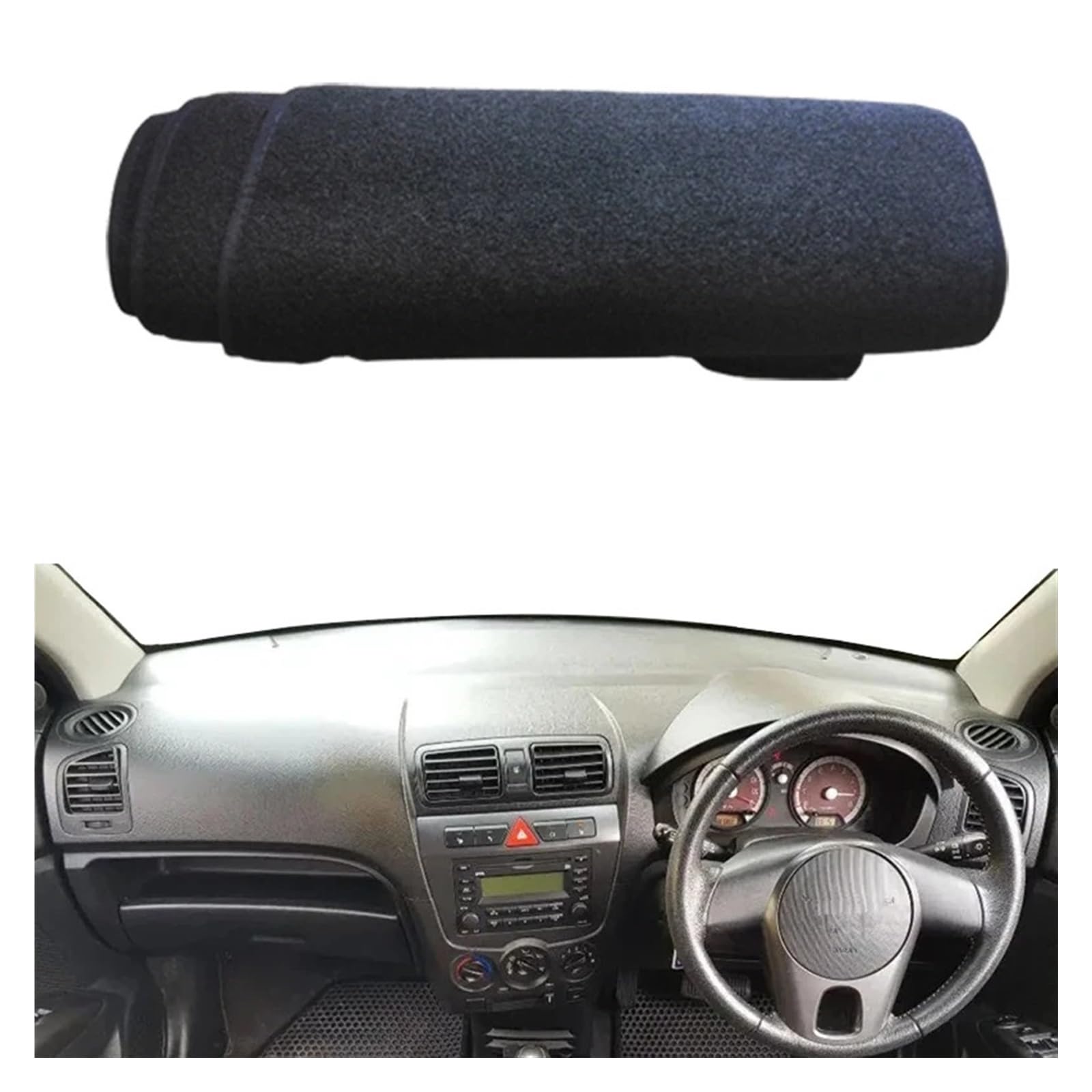 QILINGS Armaturenbrett Pad Teppich Für Kia Für Picanto Für Morning SA 2004-2011 LHD RHD Armaturenbrettmatte Kissen Sonnenschutz Auto Armaturenbrettabdeckung Teppich Dashmat Teppich Dashmat(RHD Black) von QILINGS