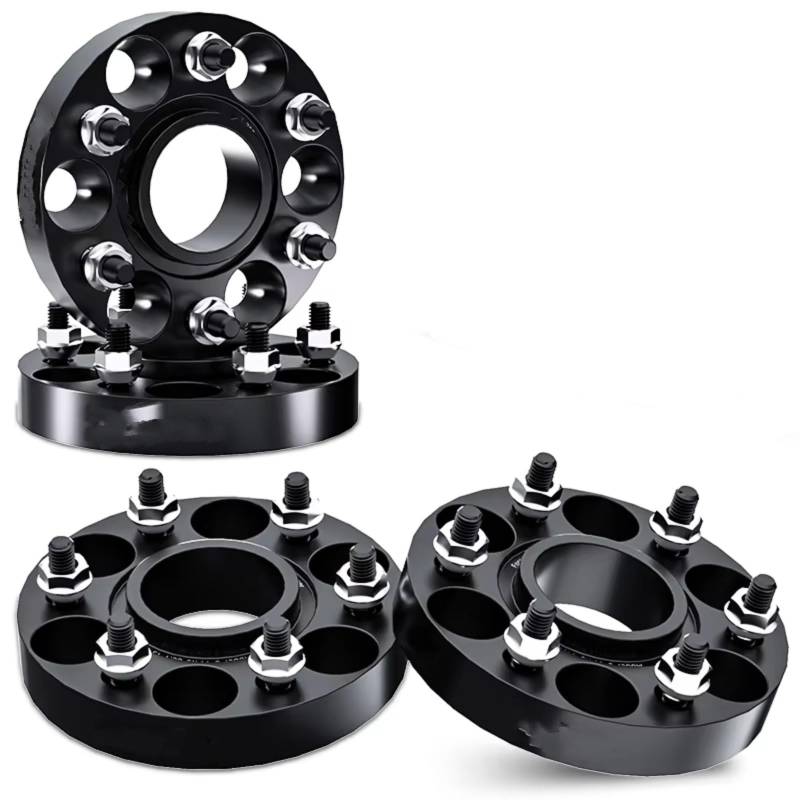 QILINGS Auto Distanzscheiben Für Ford Für Ranger M12x1,5 2/4 Stück 30/35/38mm PCD 6x139,7 CB 93,1mm Rad Spacer Adapter 6 Lug Anzug Spurverbreiterungen(4X Black 38mm) von QILINGS