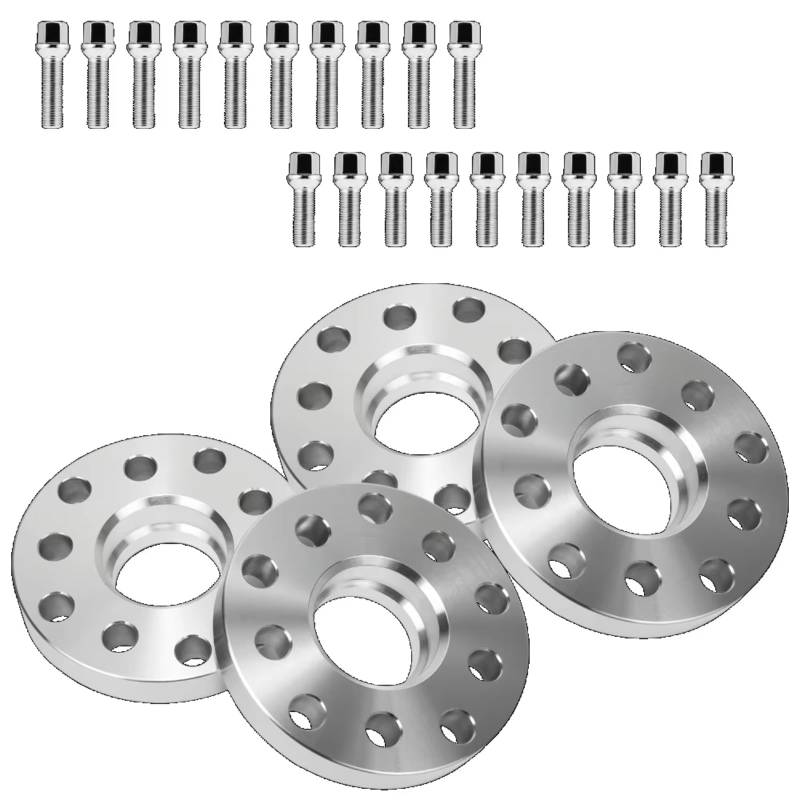 QILINGS Auto Distanzscheiben Für VW Für Golf 2x15mm/2x20mm Hubzentrische Spurverbreiterungen Und Schrauben 57,1mm 5x100/5x112mm Spurverbreiterungen von QILINGS