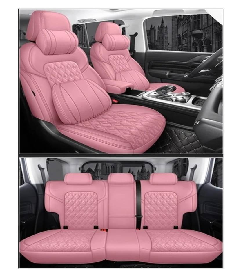 QILINGS Auto Sitzbezüge Für BYD Für Atto 3 Für Yuan Plus Für Song Plus F6 E6 F3 F6 F0 F3R S6 Leder Autositzbezug Sitzbezüge Auto(PINK LUX) von QILINGS