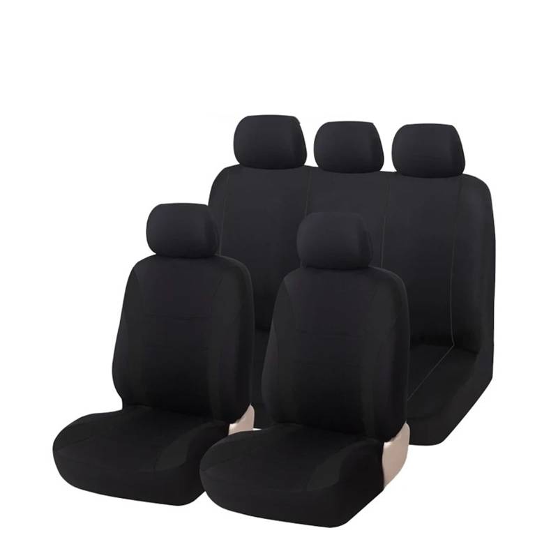 QILINGS Auto Sitzbezüge Für FIAT Für Stilo Universal Auto Sitzbezüge Seite Airbag Kompatibel Sitzbezüge Auto(Black Full Set) von QILINGS