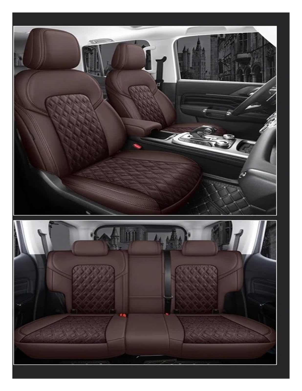 QILINGS Auto Sitzbezüge Für G-Klasse G350 G55 G500 G63 Für AMG W463 Autositzbezug Sitzbezüge Auto(Coffee) von QILINGS