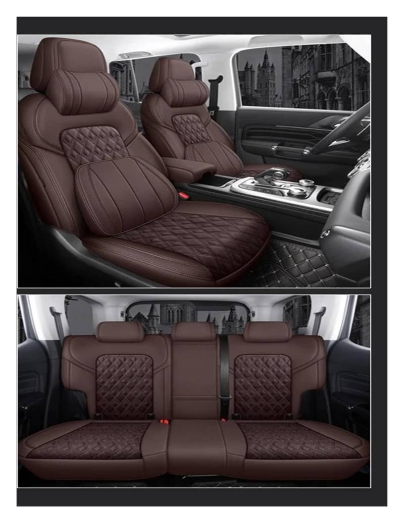 QILINGS Auto Sitzbezüge Für G-Klasse G350 G55 G500 G63 Für AMG W463 Autositzbezug Sitzbezüge Auto(Coffee LUX) von QILINGS