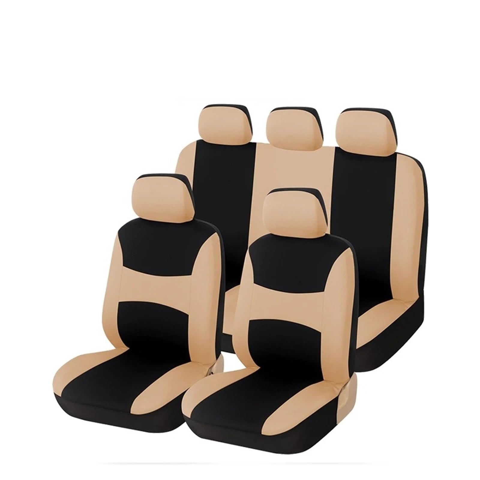 QILINGS Auto Sitzbezüge Für Kia Universal Autositzbezüge Seitenairbag Kompatibel Sitzbezüge Auto(Beige Full Set) von QILINGS