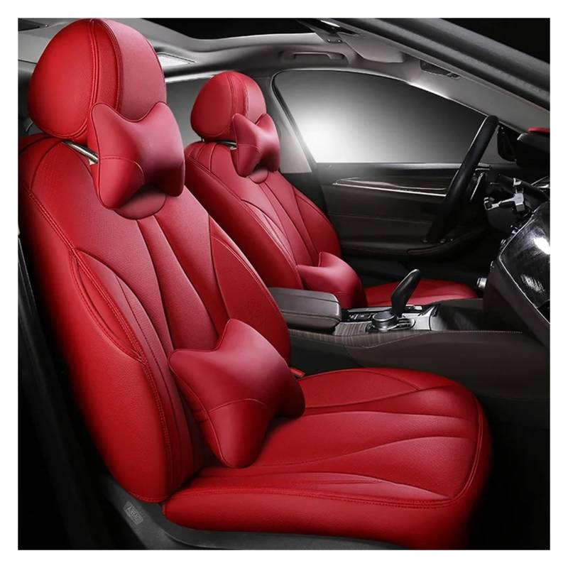 QILINGS Auto Sitzbezüge Für Nissan Für Patrol Y62 Y60 Y61 Für Quest Leder Auto Sitz Abdeckung 7 Sitze Sitzbezüge Auto(RED LUX) von QILINGS