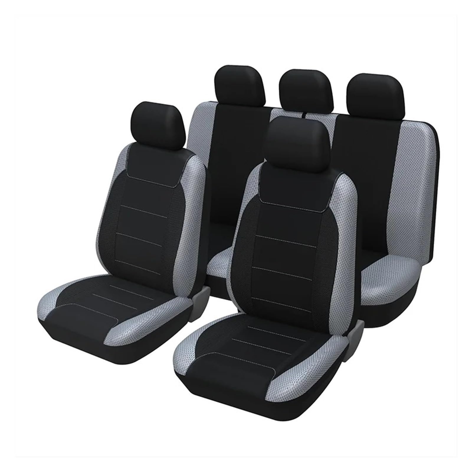 QILINGS Auto Sitzbezüge Für Niva Für Chevrolet Komplettset Autositzbezüge Polyester-Sandwichmaterial Universal Für 5-Sitzer-Autoschutz Sitzbezüge Auto(9Piece Black and Gray) von QILINGS