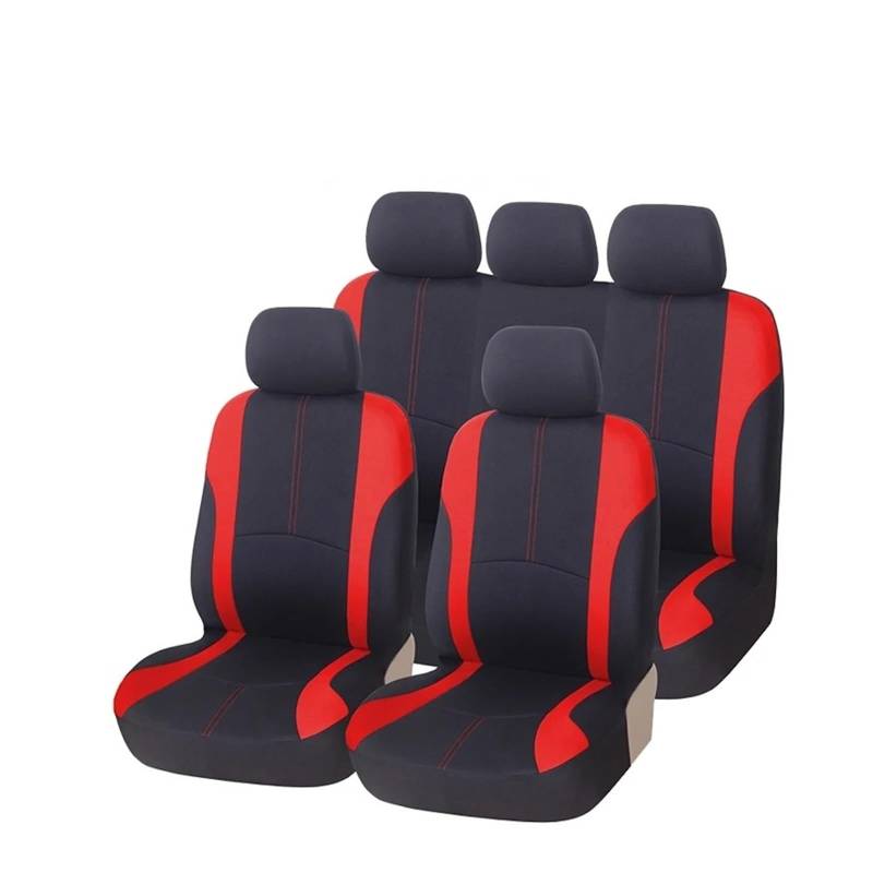 QILINGS Auto Sitzbezüge Für Toyota Für Camry 1995 SV40 Für Yaris Autositzbezüge Airbag Kompatibel Universal Fit Sitzbezüge Auto(A-Red Full Set) von QILINGS