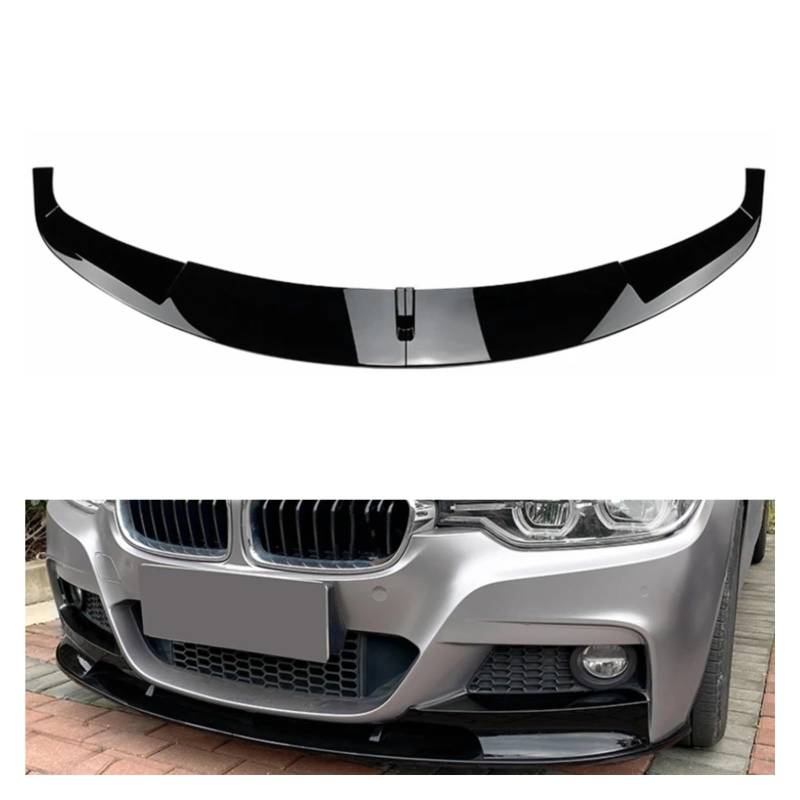 QILINGS Frontstoßstange Spoiler Für F30 F31 F35 3er-Serie Sport 2012–2018 Auto Frontspoilerlippe Karosserie-Kit Untere Splitterschutzplatte Frontlippe Spoiler(Gloss Black A) von QILINGS