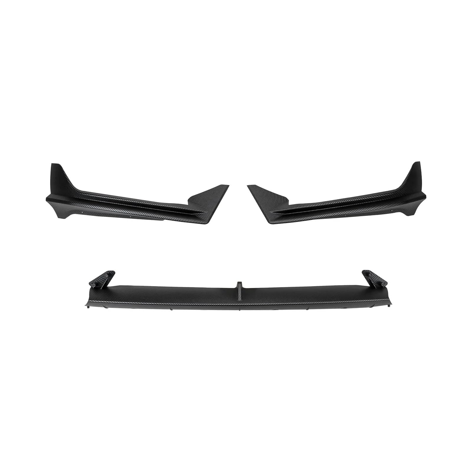 QILINGS Frontstoßstange Spoiler Für Tesla Für Modell 3 2017-2023 3Pcs Frontschürze Lip Spoiler Splitter Diffusor BodyKit Zubehör Frontlippe Spoiler(Carbon Fiber Look) von QILINGS