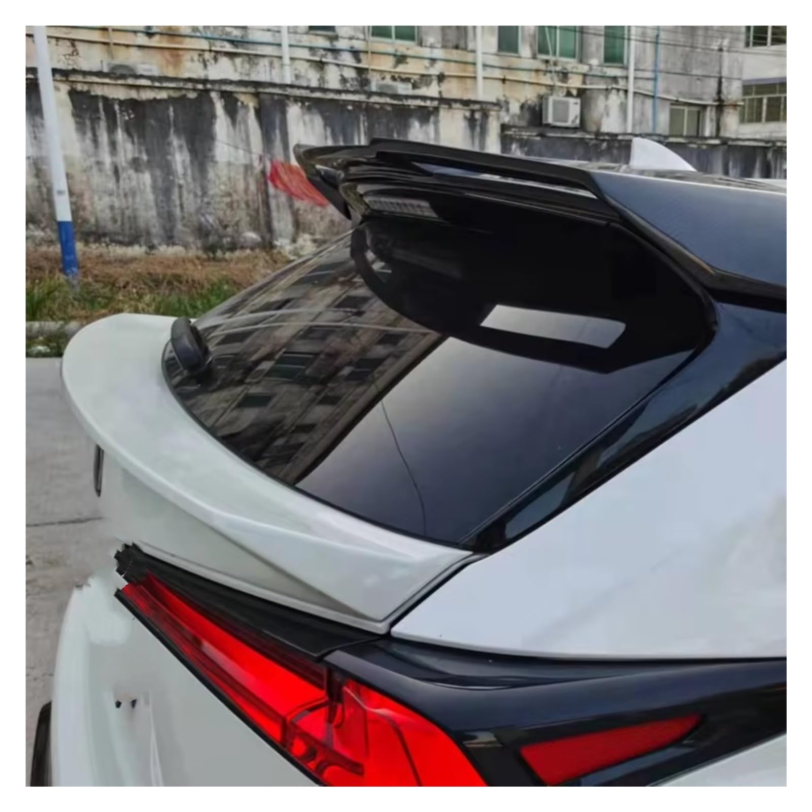 QILINGS Heckspoiler Für Lexus NX NX200 Für NX200t Für NX300h 2017 2018 2020 ABS Auto HECKFLÜGEL STAMM Lip Spoiler Kofferraumspoiler(Carbon Fiber Look) von QILINGS