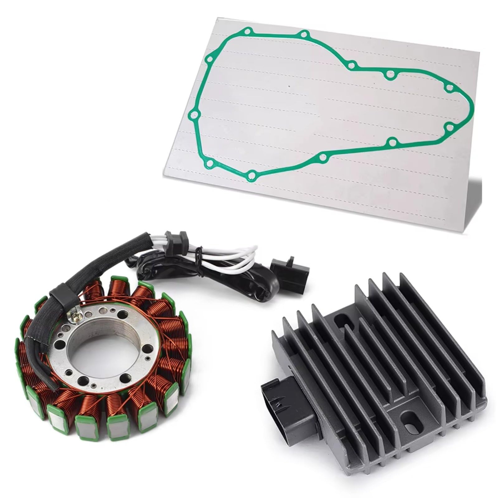 QILINGS Motorrad Stator Spule Für Kawasaki Für Versys 650 Für KLE650 Für Ninja 650 400R EX650 EX400 Für ER6F Für ER4N Mit Dichtung Magneto Stator Spule Gleichrichter Stator Zündspule von QILINGS