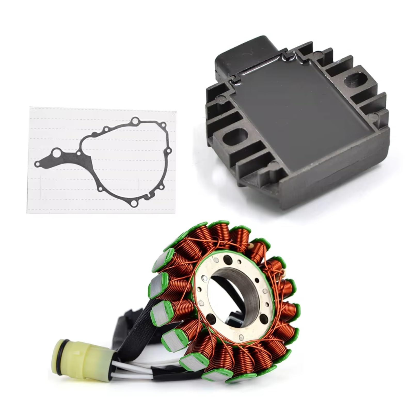 QILINGS Motorrad Stator Spule Für YFM250 R Für Raptor 250 2008-2013 Mit Dichtung Motor Stator Spule + Spannungsreglergleichrichter Stator Zündspule(A) von QILINGS