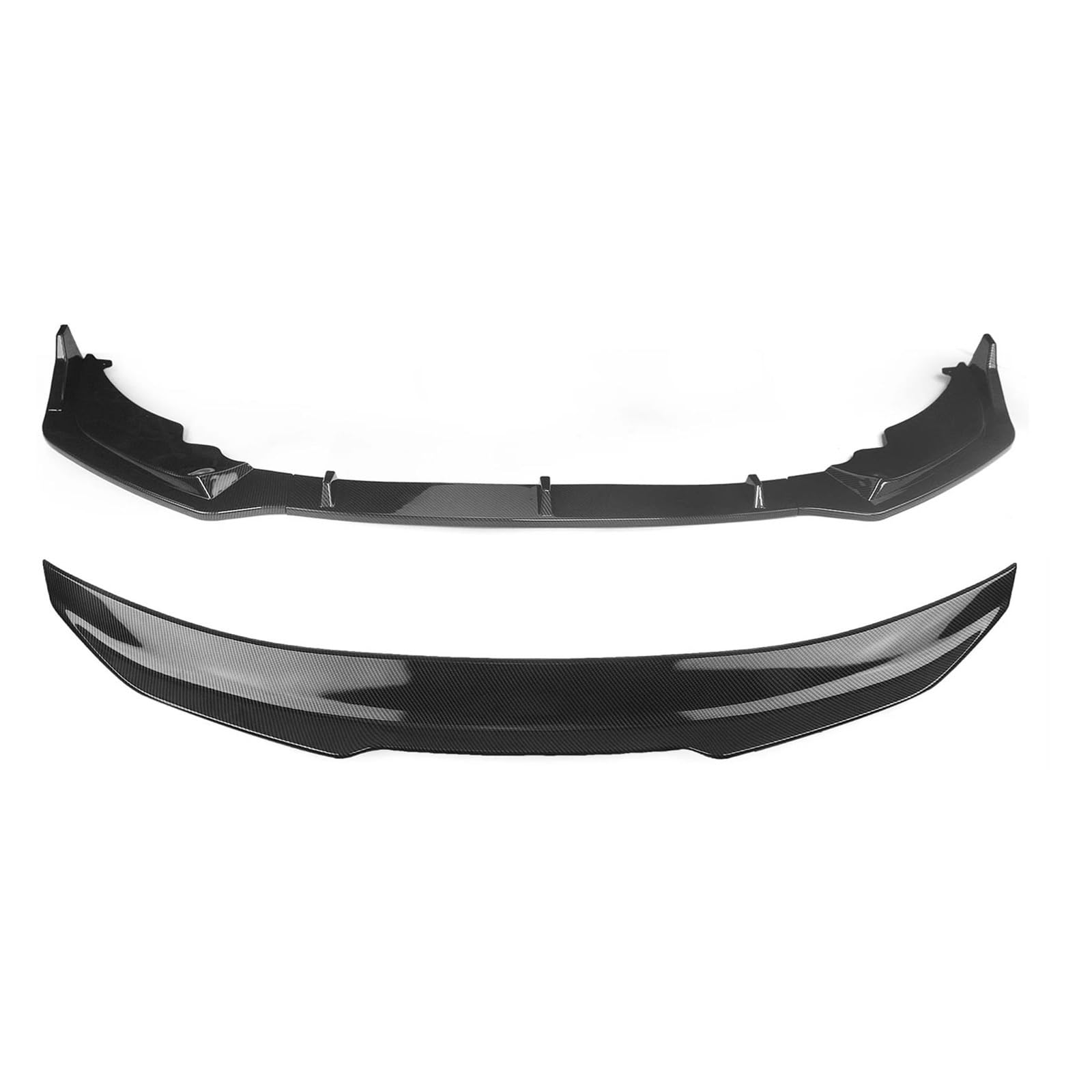 Auto Frontstoßstange Splitter Spoiler Für 2er-Serie Für F44 2020-2023 Für 220i Für 228i Für M235i Frontstoßstangenlippe + Heckspoilerflügelsplitter Karosserie-Kit(Kohlefaser-Optik) von QILTON