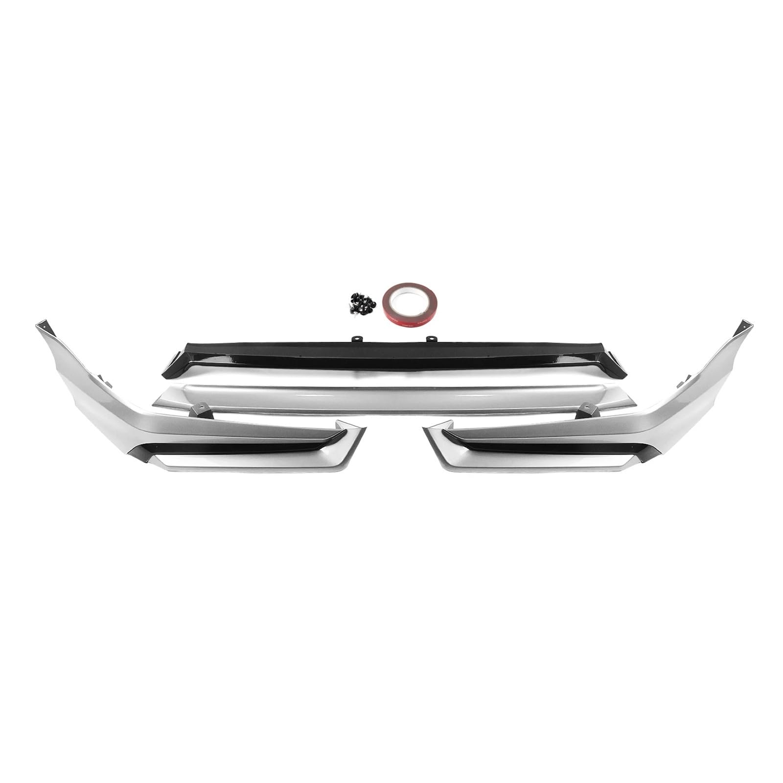 Auto Frontstoßstange Splitter Spoiler Für Civic 11. Generation 2022 2023 2024 Auto Frontspoilerlippe Unterer Für Splitter Guard Bracket Blade Protector(Silber) von QILTON