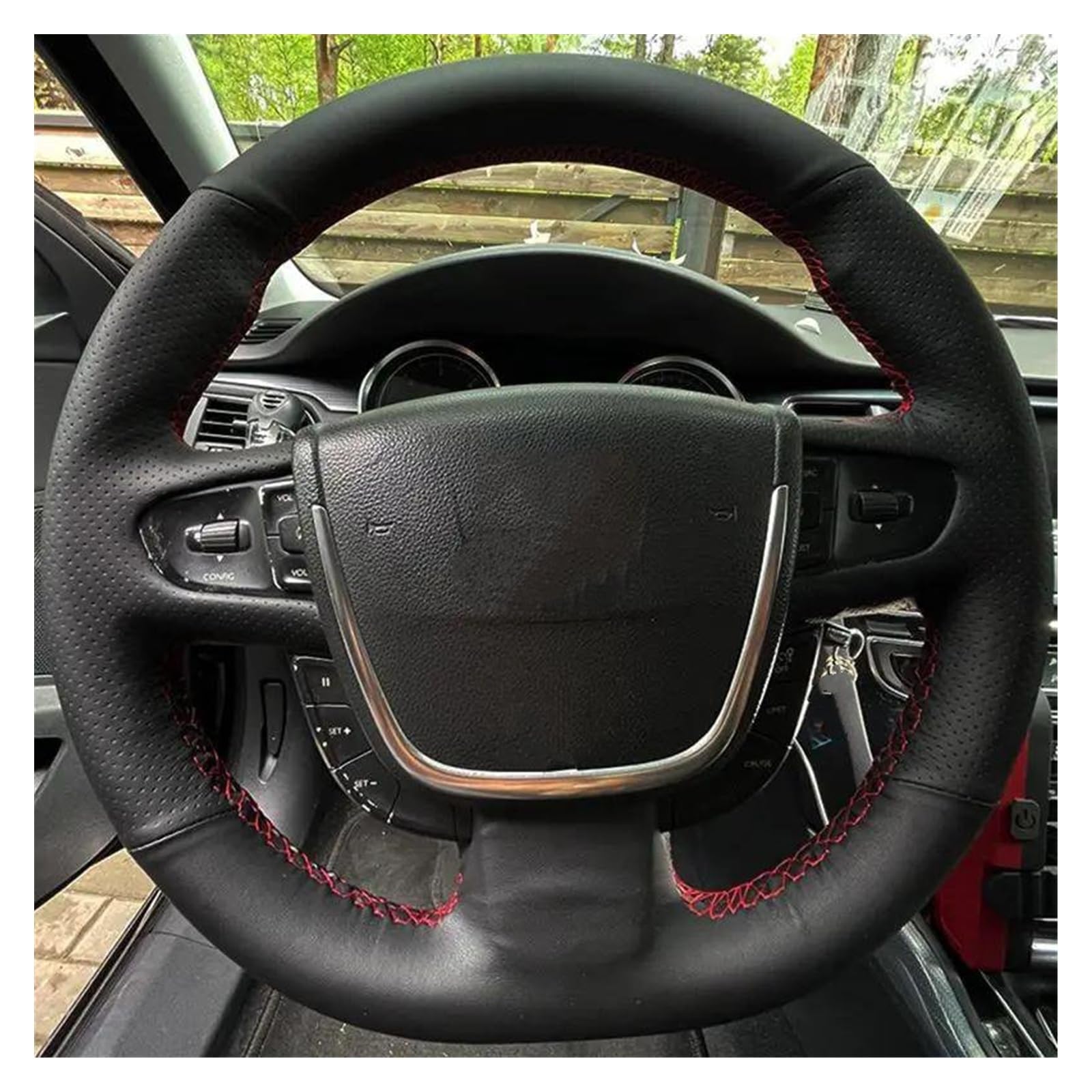 Auto Lenkradhülle Auto-Lenkradabdeckung Für Peugeot 508 2011–2018 508 Für SW 2011-2018 2012 2013 2014 2015 2016 2017 DIY Handgenähtes Mikrofaser-Leder Lenkrad Abdeckung(Yellow Thread) von QILTON