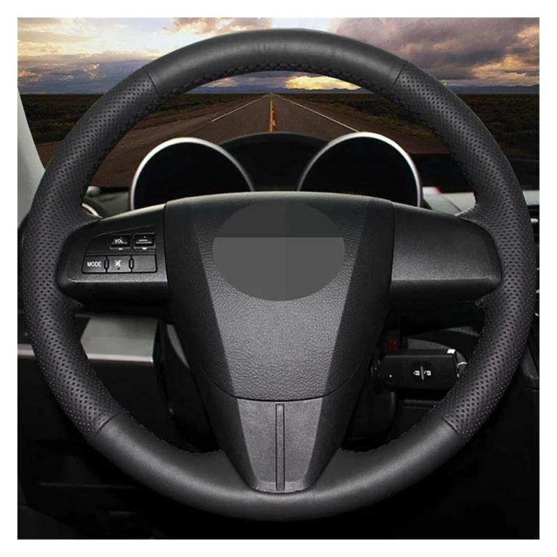 Auto Lenkradhülle DIY Schwarz Kunstleder Auto Lenkradbezug Für Mazda 3 Für Axela Für Mazda 5 Für Mazda 6 Für CX-7 Für CX-9 Für Mazda Für SPEED3 (US) 2010-2013 Lenkrad Abdeckung(Red Thread) von QILTON