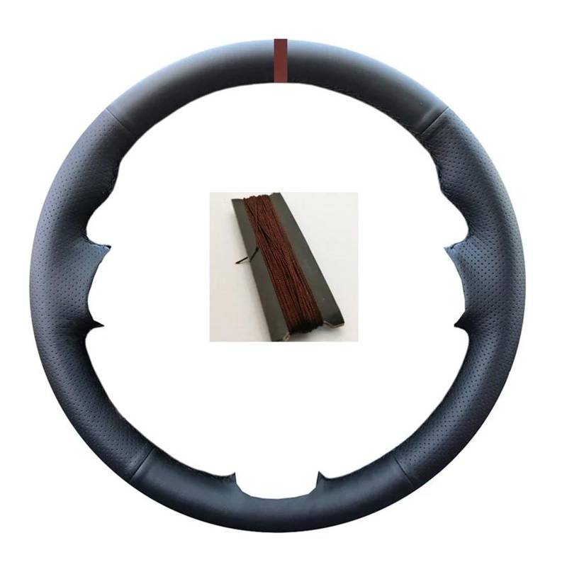 Auto Lenkradhülle Schwarz Wildleder Auto Lenkrad Abdeckung Für Opel Für Astra(K) Für Corsa(E) Für Crossland X Für Grandland X Für Insignia Leder Lenkung Wrap Lenkrad Abdeckung(Brown Stitches) von QILTON