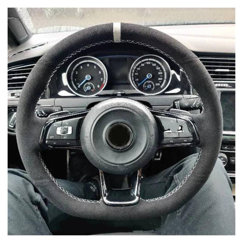 Auto Lenkradhülle Wildleder Auto Lenkradbezug Für VW Für Golf 7 Für GTI Für Golf R MK7 Für Polo Für Scirocco 2015 2016 Lenkrad Abdeckung(E) von QILTON