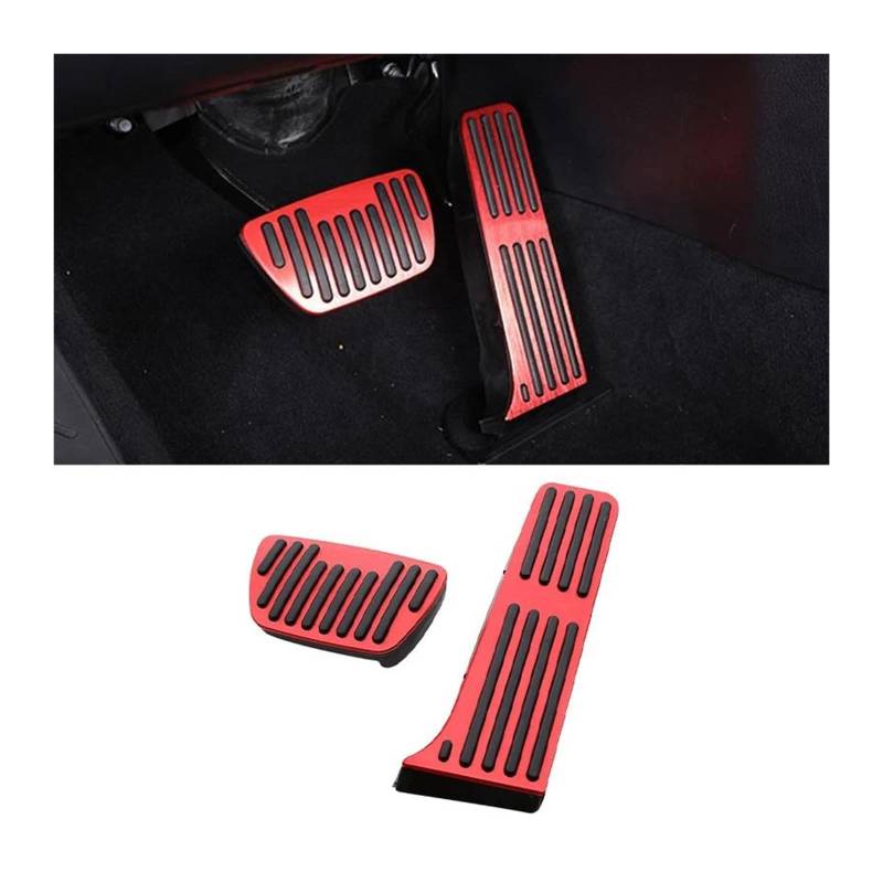 Auto-Pedal-Abdeckung Für Toyota Für Highlander Für XU70 Für Kluger 2020 2021 2022 2023 2024 Auto Gaspedal Bremse Fußstütze Pedale Abdeckung Rutschfestes Pad(2piece Red) von QILTON