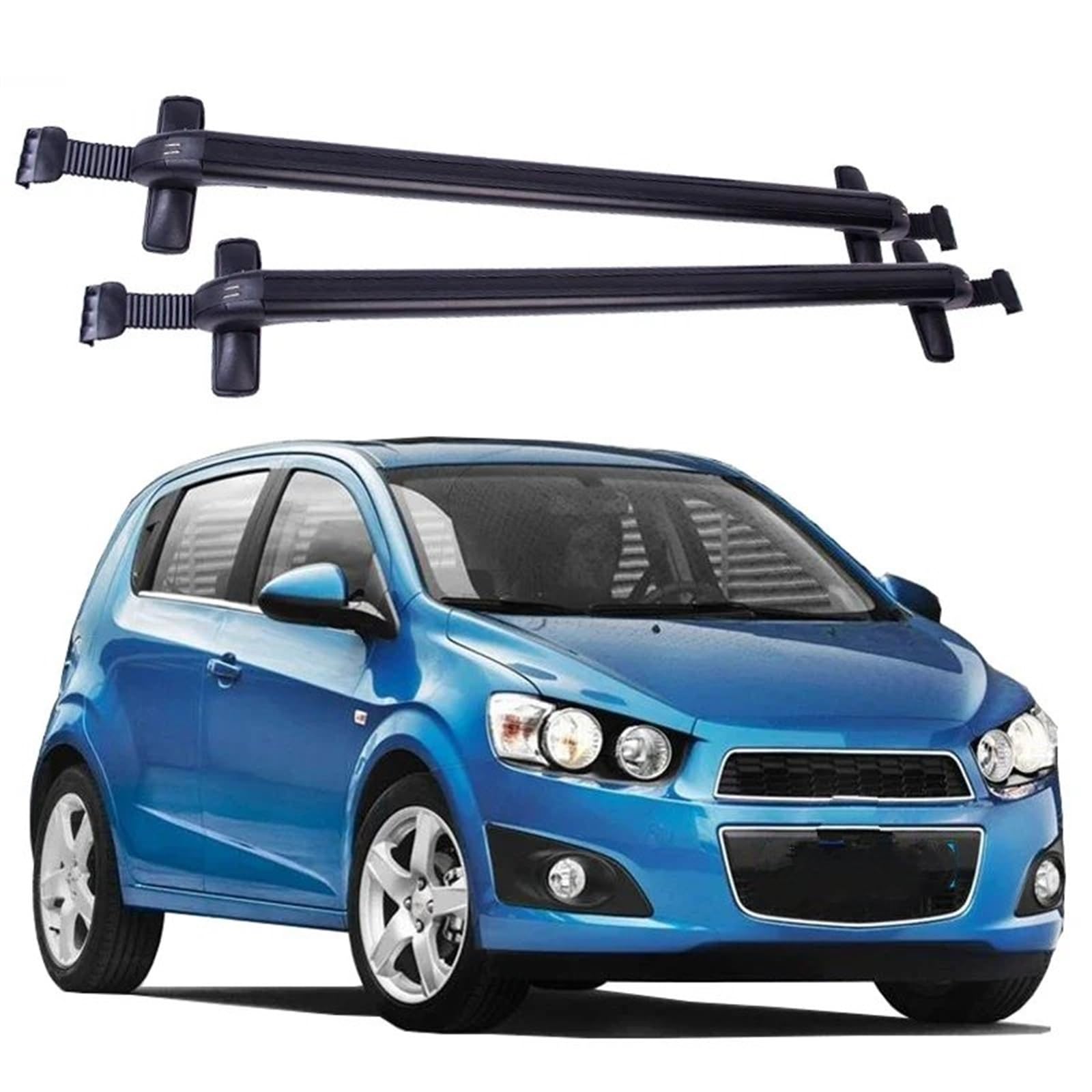 Dach Gepäck Rack FÜR Chevrolet FÜR Aveo 4 Tür Limousine 2011 2012 2013 2014 2015 2016 2017 2018 2019 2020 2021 2022 Klemmmontage Auto Gepäck Rack Crossbar Dach Rack Dachträger von QILTON