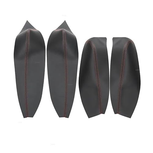 Innenraum Aufkleber Abdeckung 4 Stücke Mikrofaser Leder Auto Styling Innen Tür Armlehne Panel Tür Wachen Abdeckung Trim Für Megane 3 2008-2014 Zierleisten Innen(Armrest Black-red) von QILTON