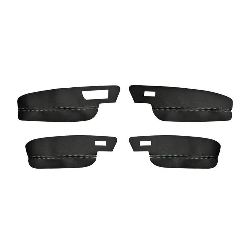 Innenraum Aufkleber Abdeckung 4Pcs Auto Tür Panel Weiche Leder Armlehne Abdeckung Aufkleber Trim Innen Teile Auto Innen Zubehör Für VW Für Golf 7 MK7 2014-2018 Zierleisten Innen(Black Line,RHD) von QILTON