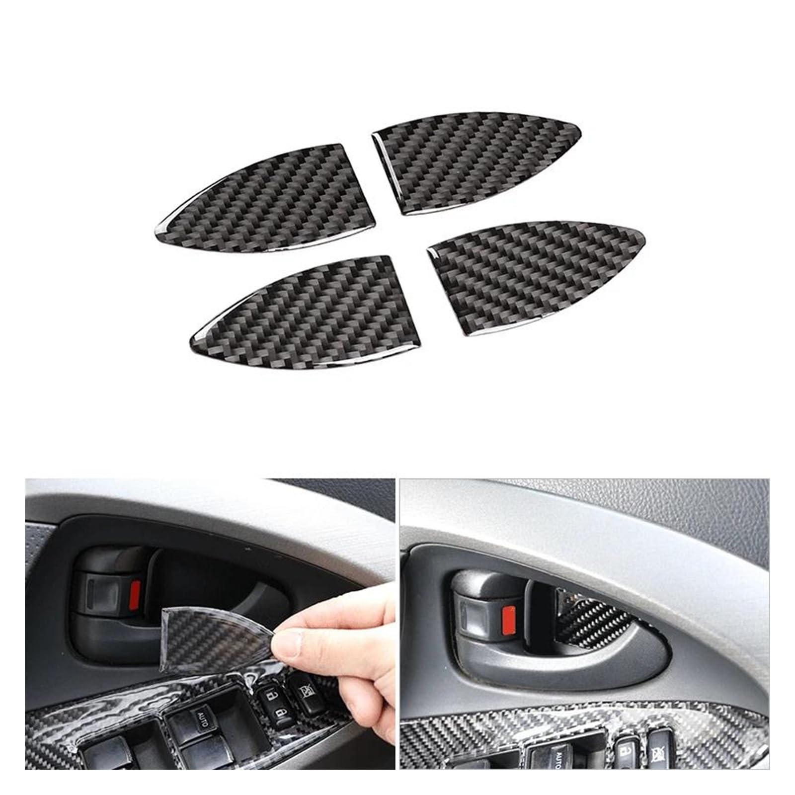 Innenraum Aufkleber Abdeckung Auto Carbon Fiber Center Control Getriebe Shift Handbremse Hebel Fenster Lift Tür Schüssel Panel Abdeckung Rahmen Trim Für Toyota Für RAV4 2006-2012 Zierleisten Innen(Doo von QILTON