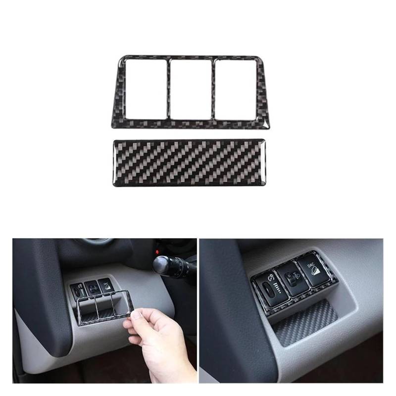 Innenraum Aufkleber Abdeckung Auto Carbon Fiber Center Control Getriebe Shift Handbremse Hebel Fenster Lift Tür Schüssel Panel Abdeckung Rahmen Trim Für Toyota Für RAV4 2006-2012 Zierleisten Innen(Hea von QILTON