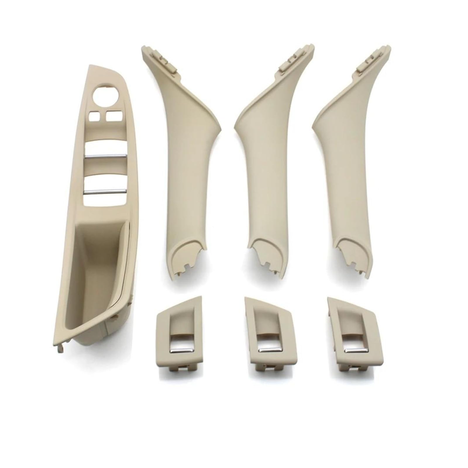 Innenraum Aufkleber Abdeckung Auto Innen Kunststoff Tür Armlehne Fenster Schalter Panel Pull Griff 7 Stücke Set Für 5 Series F10 F11 F18 520i 523i 525i 528i 535i Zierleisten Innen(LHD Oyster 7PCS) von QILTON