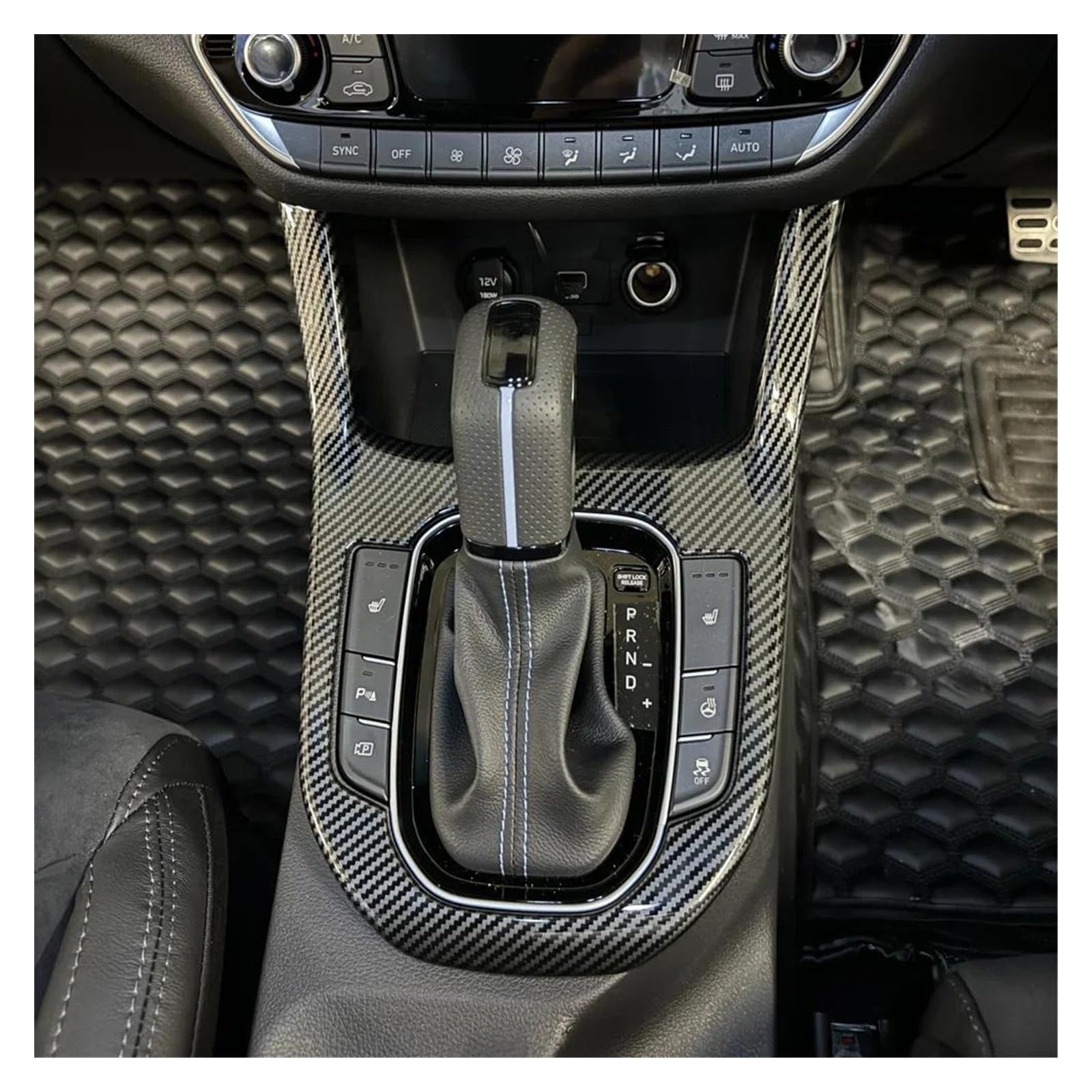 Innenraum Aufkleber Abdeckung Automatische Version Central Gear Shift Panel Center Konsole Abdeckung Trim Für Hyundai Für I30 N 2020-2022 LHD RHD Zierleisten Innen(Lhd) von QILTON