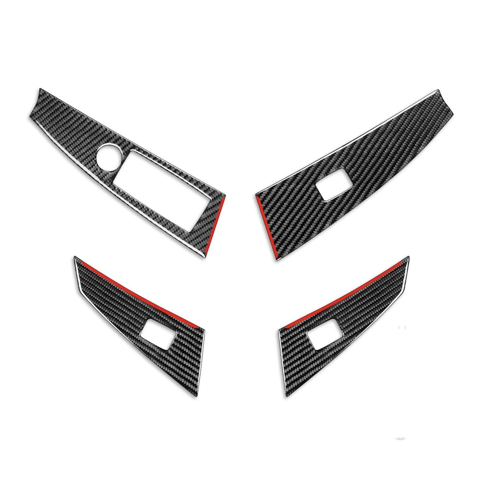 Innenraum Aufkleber Abdeckung Für 5 Series E60 2004-2007 Carbon Fiber Fensterheber Schalter Taste Trim Abdeckung Auto Innenräume Zubehör Dekoration Aufkleber Zierleisten Innen(LHD-1) von QILTON