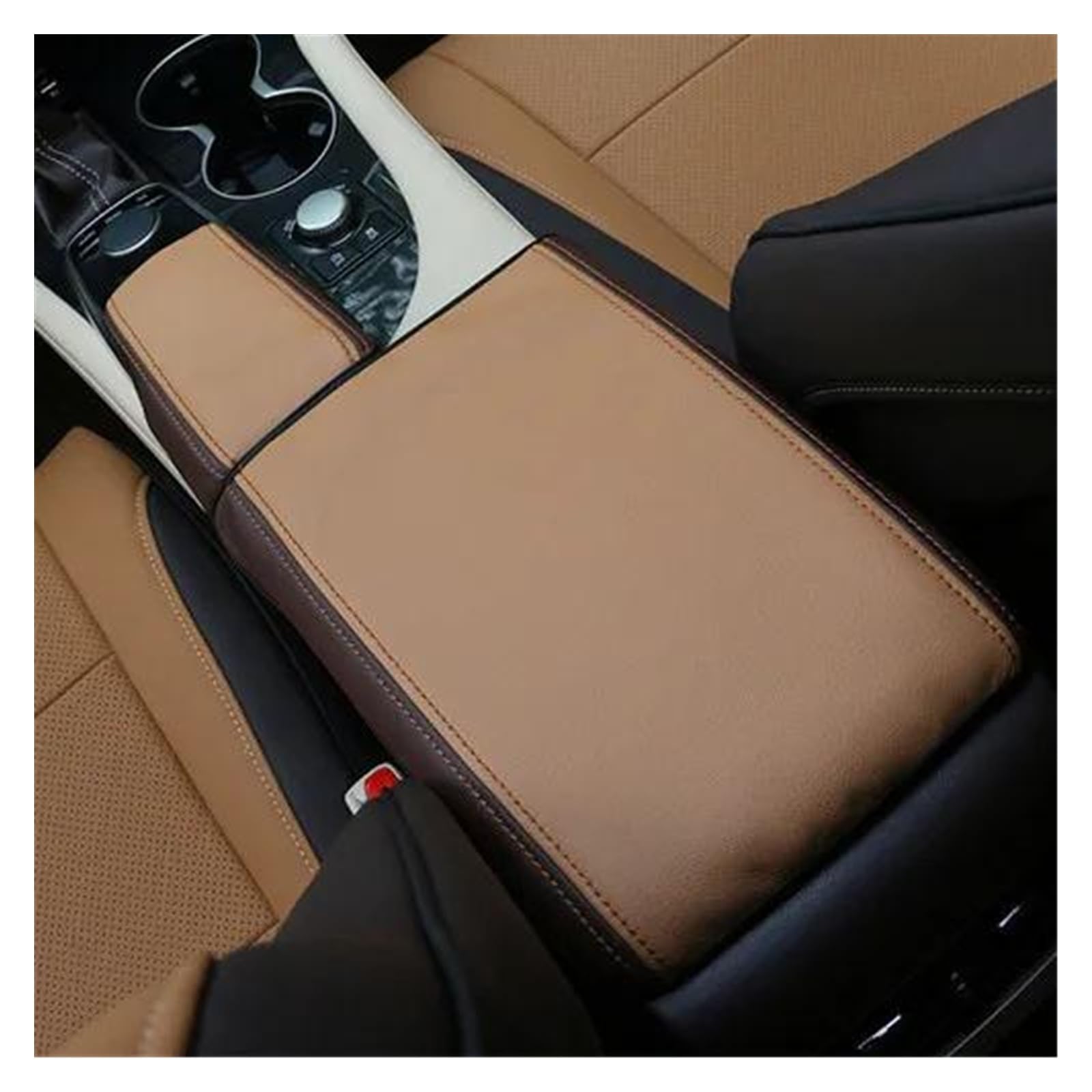 Innenraum Aufkleber Abdeckung Leder Auto Armlehne Abdeckung Pad Center Console Storage Box Abdeckung Fall Schutzhülle Set Für Lexus Für RX 200t 450h 2016 2017 Zierleisten Innen(Braun) von QILTON