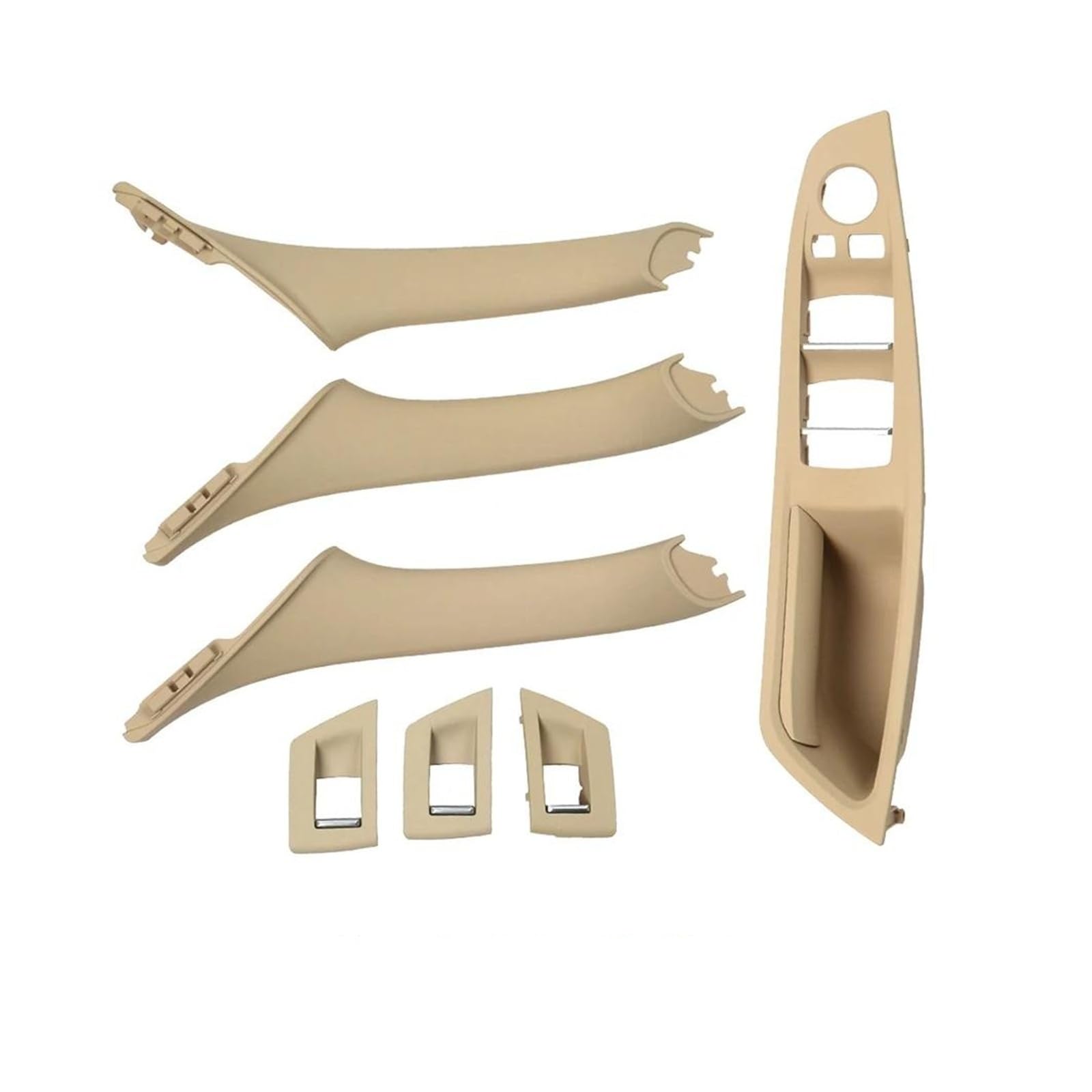 Innenraum Aufkleber Abdeckung RHD Rechts Fahrer Auto Innentür Griff Armlehne Panel Pull Trim Abdeckung Set Für 5 Series F10 F11 520i 523i 525i 528i 530i Zierleisten Innen(RHD Beige Set) von QILTON