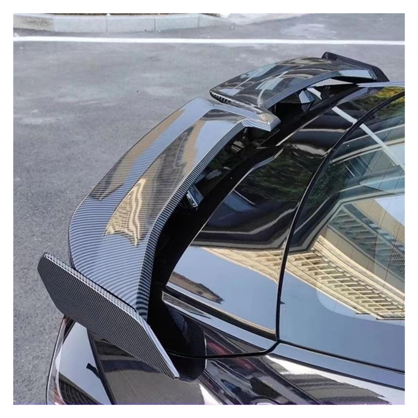 Auto Heckspoiler 1PCS Universal Auto Schwanz Flügel Nicht Perforierte Kollision Vermeidung Auto Bumper Spoiler Schwanz Flügel Kofferraumspoiler(Carbon Pattern) von QINGHUAWANG