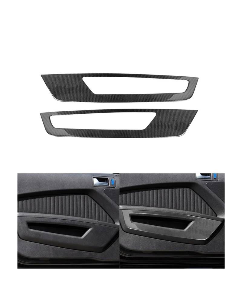 Autoinnenrahmen Für M&ustang 2009 2010 2011 2012 2013 Automotive Carbon Faser Schwarz Aufkleber Innen Dekoration Panel Control Frame(Front Door Panel) von QINGHUAWANG