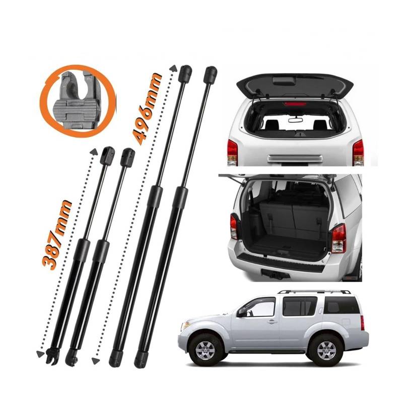 Gasdruckfedern Für P&athfinder R51 2005-2012 SUV 2 Stücke Auto Hinten Fenster Glas Oder 2 Stücke Heckklappe Gas Spring Shock Strut Unterstützung Bar Stange Kofferraumstreben(4pcs) von QINGHUAWANG