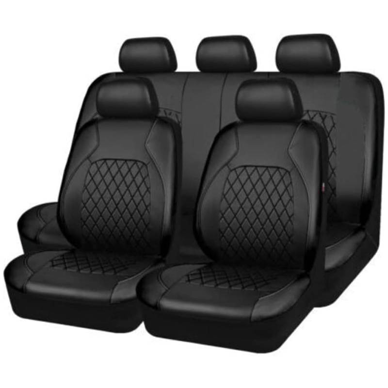 QINGNB Auto Sitzbezüge für Mini Cooper F55 F56 Hatchback 2016-2019, 5 Sitzer Leder Autositzbezüge Set Wasserdicht Schonbezüge Autositz Kompletter Satz Sitzauflag Innenraum Zubehör,Black/A von QINGNB