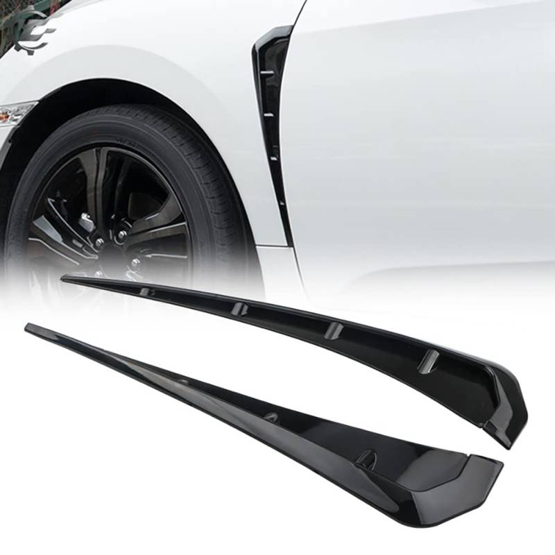 QINGQUE 1 Paar Auto Fender Side Vents Universal ABS Spoiler Auto Vent Air Flow Fender Intake Aufkleber Dekor Auto Außendekoration Zubehör Auto Styling Aufkleber (Schwarz) von QINGQUE