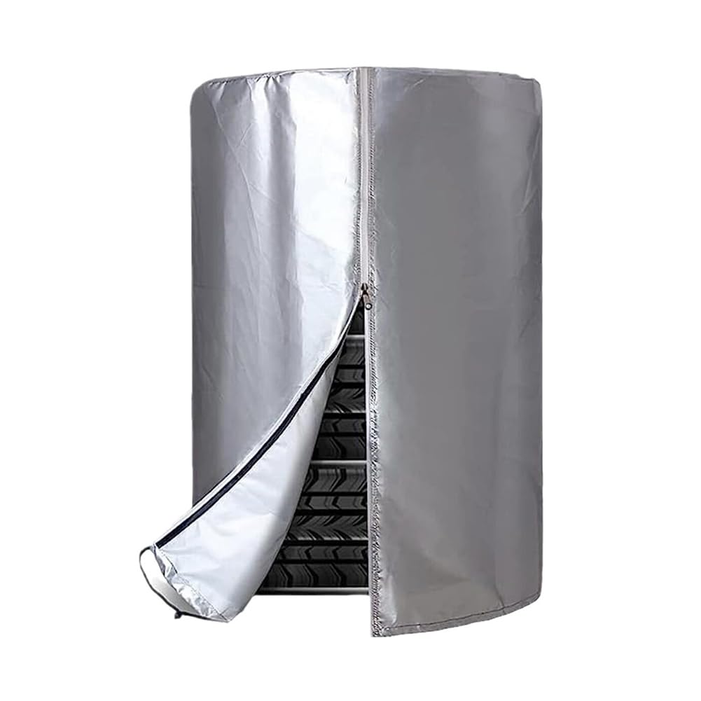 QINGQUE Reifentaschen Autorädertaschen Wasserdicht Sonnenschutz, 420D Oxford-Stoff Reifenabdeckung Reifen Taschen für Reifentypen bis 22.8-33.5“ Durchmesser (Silber, 25.59 * 35.43inch) von QINGQUE