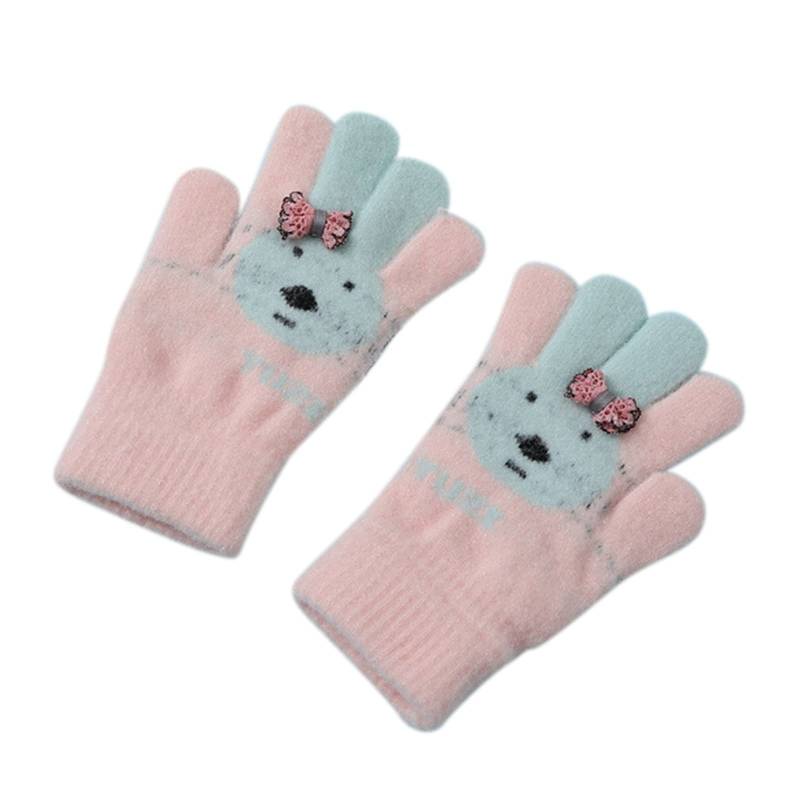 QINQNC Herren Damen Thermo Winterhandschuhe Thermisch Volle Warme Kleinkind Kaschmir Kaninchen Winter Winter Finger Baby Fäustlinge Nachahmung Handschuhe Handschuhe Herren Warme (Pink, One Size) von QINQNC