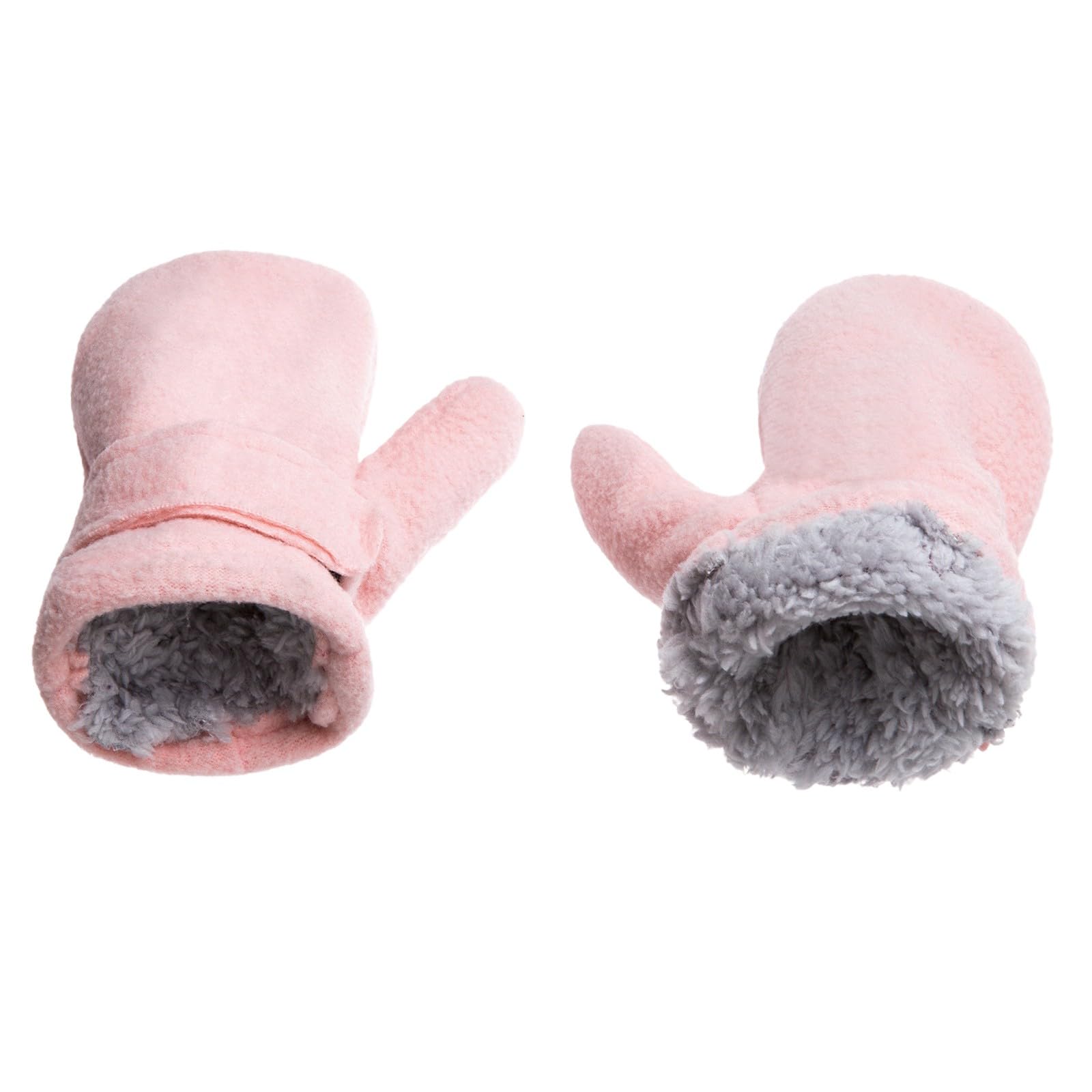 QINQNC Unisex Kaschmir Wollhandschuhe Wollhandschuhe Baby Toddler Mittens Boys Girls Winter Outdoor Gloves Kids Easy On Fleece Warm Mittens Thick Fastene Winter Damen Wolle Stoff (Pink, 1-2) von QINQNC