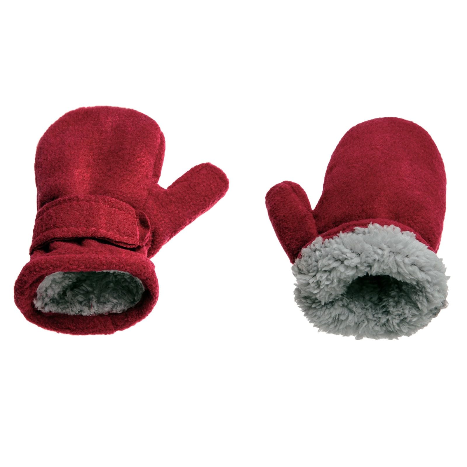 QINQNC Unisex Kaschmir Wollhandschuhe Wollhandschuhe Baby Toddler Mittens Boys Girls Winter Outdoor Gloves Kids Easy On Fleece Warm Mittens Thick Fastene Winter Damen Wolle Stoff (Red, 1-2) von QINQNC