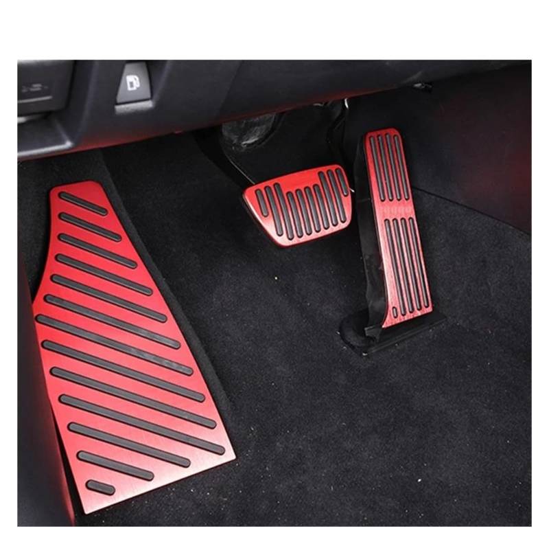 Auto Pedale Gaspedal Für Toyota Für Highlander Für Kluger Für XU70 70 2020 2021 2022 2023 Autofußpedale Beschleunigerbremse Rutschfestes Pedal(3 Piece Red) von QINSHU