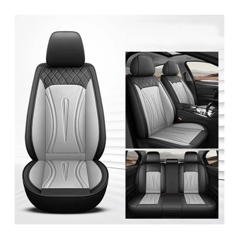 Autositzbezüge Autositzbezüge Für Civic Für Accord CR-V Jazz, Spezielles Autozubehör, Schutz, Universelles Set Mit 5 Sitzplätzen Sitzbezug Auto(Black Gray) von QINSHU