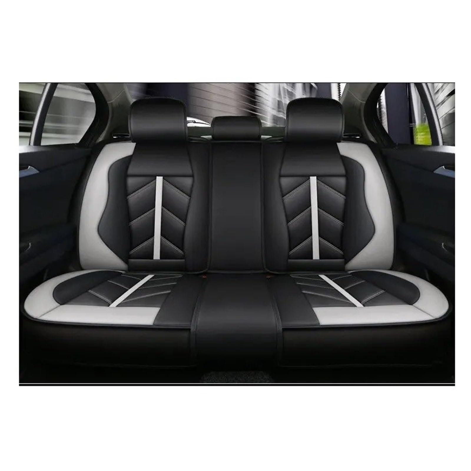 Autositzbezüge Autositzbezug Für Nissan Qashqai J10 J11 Für Kicks X Trail T31 T32 Für Teana J32 Tiida Für Versa Navara D40 Custom Leder Autozubehör Sitzbezug Auto(Back seat cover4) von QINSHU