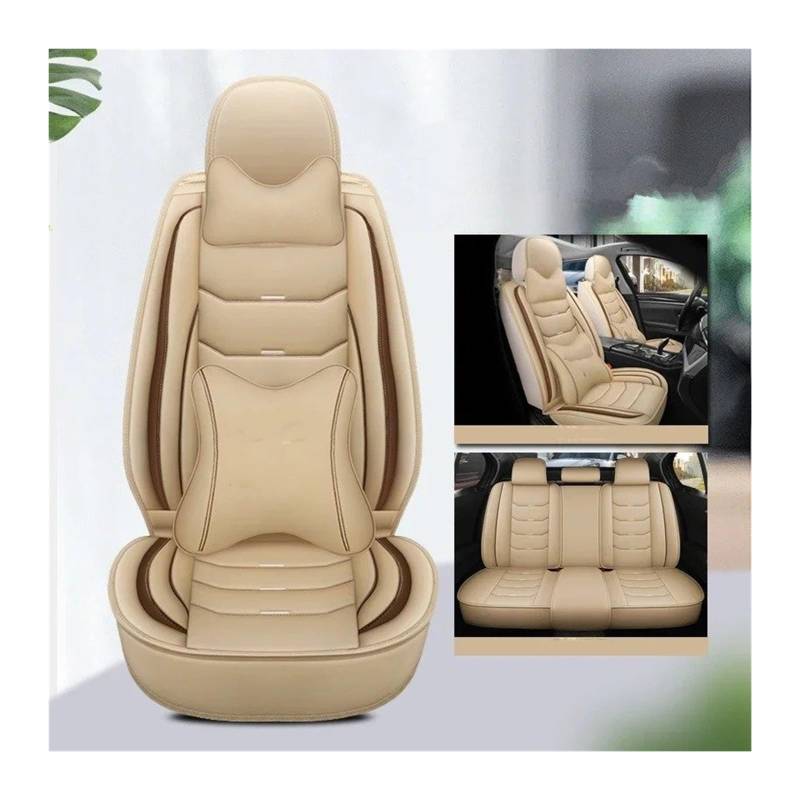 Autositzbezüge Für Alle Automodelle, Für Civic City Für CRV CRZ Für Accord Für Elysion Fit Jade Jazz Innenausstattung, Universeller 3D-Autositzbezug Sitzbezug Auto(Beige 5seat) von QINSHU