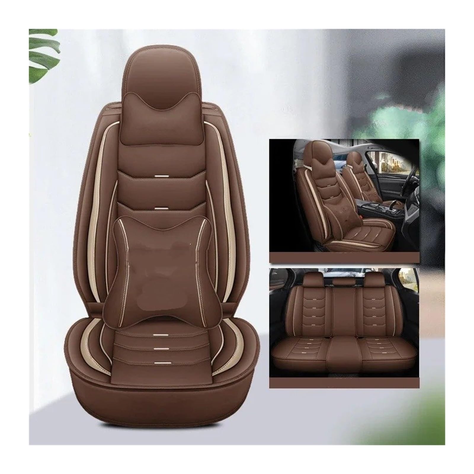 Autositzbezüge Für Alle Automodelle, Für Civic City Für CRV CRZ Für Accord Für Elysion Fit Jade Jazz Innenausstattung, Universeller 3D-Autositzbezug Sitzbezug Auto(Coffee 5seat) von QINSHU