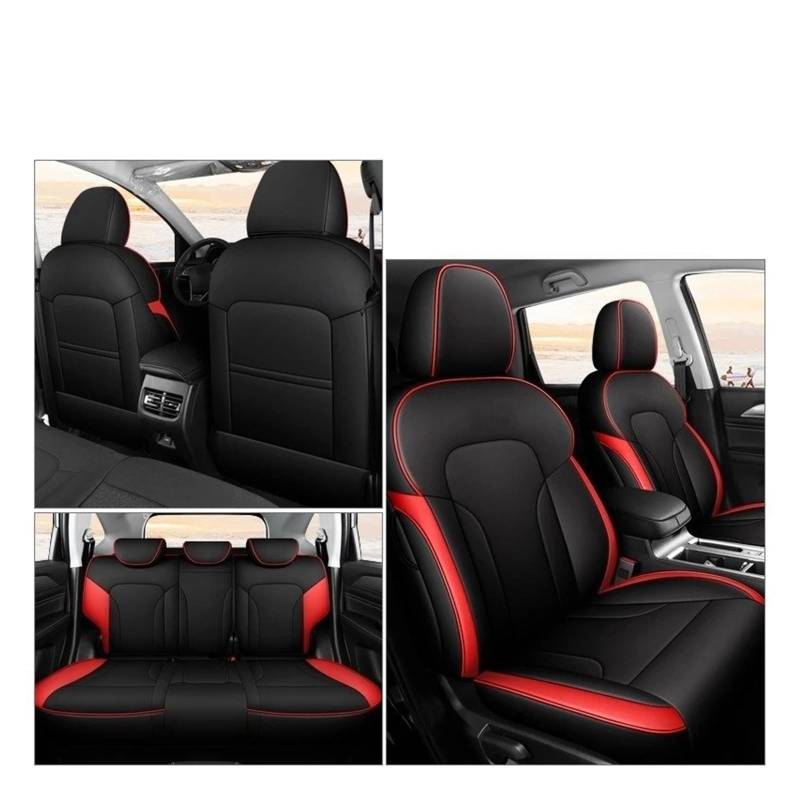 Autositzbezüge Für Haval M6 Full Surround Sitzbezug M6plus 2021 2022 2023 2024 Spezielle Cartoon Full Cover Autositzbezug Benutzerdefinierte Autositzkissen Sitzbezug Auto(Black red) von QINSHU